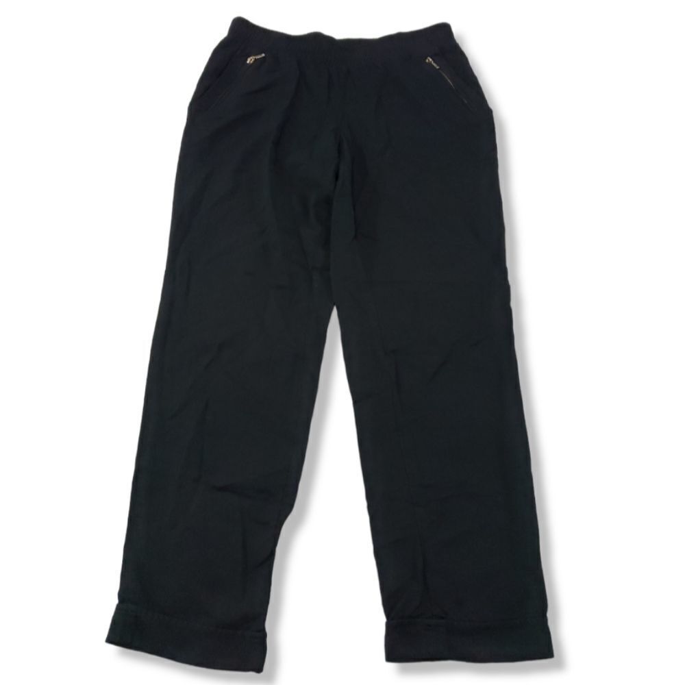 Kenar Pants Size 2 100% Rayon Women's Pull On Pants Tapered Leg Casual Black EUC